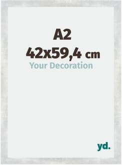 Fotolijst A2 - 42x59,4 cm - Zilver Glanzend Vintage - MDF - Mura - 42x59.4 cm