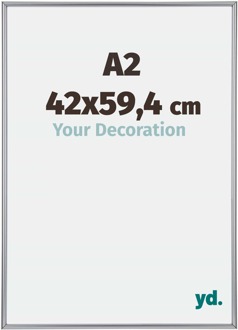 Fotolijst A2 - 42x59,4 cm - Zilver Hoogglans - Kunststof - Annecy - 42x59.4 cm