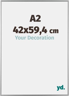 Fotolijst A2 - 42x59,4 cm - Zilver Hoogglans - Kunststof - Evry - 42x59.4 cm