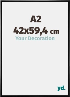 Fotolijst A2 - 42x59,4 cm - Zwart Hoogglans - Kunststof - Annecy - 42x59.4 cm