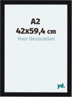 Fotolijst A2 - 42x59,4 cm - Zwart Hoogglans - MDF - Como - 42x59.4 cm