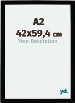 Fotolijst A2 - 42x59,4 cm - Zwart Hoogglans - MDF - Mura - 42x59.4 cm
