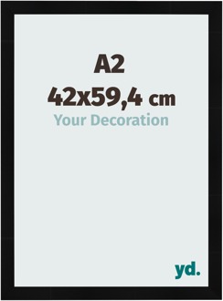 Fotolijst A2 - 42x59,4 cm - Zwart Hoogglans - MDF - Pisa - 42x59.4 cm