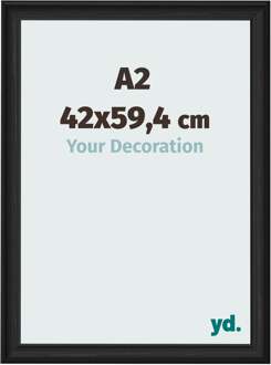 Fotolijst A2 - 42x59,4 cm - Zwart Houtnerf - MDF - Lazio - 42x59.4 cm