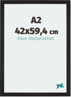 Fotolijst A2 - 42x59,4 cm - Zwart Houtnerf - MDF - Mura - 42x59.4 cm