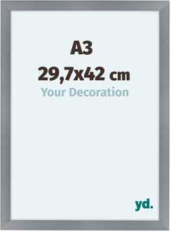 Fotolijst A3 - 29,7x42 cm - Aluminium - Geborsteld - MDF - Como Aluminium Geborsteld - 29.7x42 cm