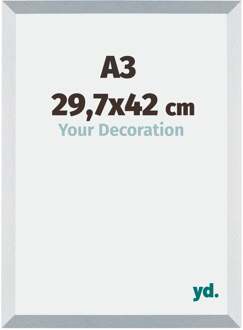 Fotolijst A3 - 29,7x42 cm - Aluminium - Geborsteld - MDF - Mura Aluminium Geborsteld - 29.7x42 cm