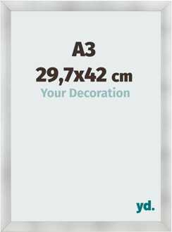 Fotolijst A3 - 29,7x42 cm - Aluminium Geborsteld - MDF - Pisa - 29.7x42 cm