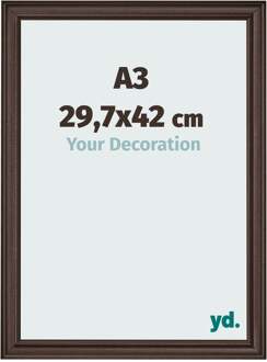 Fotolijst A3 - 29,7x42 cm - Eiken Donker - MDF - Lazio - 29.7x42 cm
