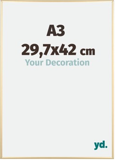 Fotolijst A3 - 29,7x42 cm - Goud Glans - Aluminium - Austin - 29.7x42 cm