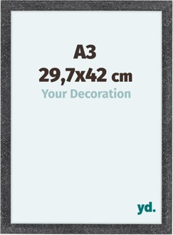 Fotolijst A3 - 29,7x42 cm - Grijs Geveegd - MDF - Como - 29.7x42 cm