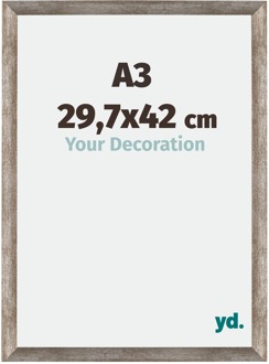 Fotolijst A3 - 29,7x42 cm - Metaal Vintage - MDF - Mura - 29.7x42 cm