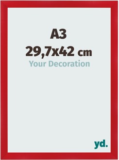 Fotolijst A3 - 29,7x42 cm - Rood - MDF - Pisa - 29.7x42 cm