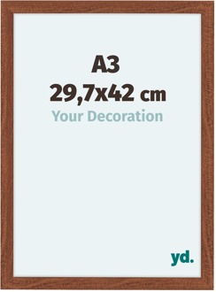 Fotolijst A3 - 29,7x42 cm - Walnoot - MDF - Como - 29.7x42 cm