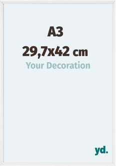 Fotolijst A3 - 29,7x42 cm - Wit - Aluminium - Aurora Wit Hoogglans - 29.7x42 cm