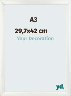 Fotolijst A3 - 29,7x42 cm - Wit Geveegd - MDF - Pisa - 29.7x42 cm