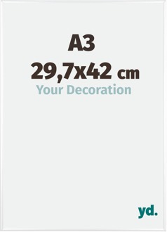 Fotolijst A3 - 29,7x42 cm - Wit Hoogglans - Aluminium - Kent - 29.7x42 cm