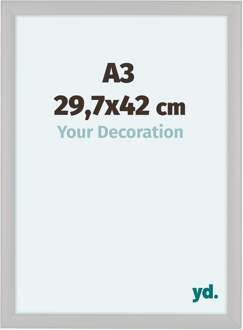 Fotolijst A3 - 29,7x42 cm - Wit - Houtnerf - MDF - Como Wit Houtnerf - 29.7x42 cm