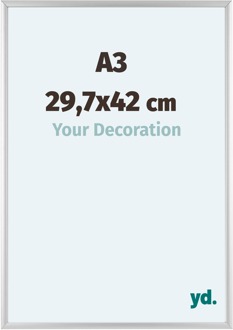 Fotolijst A3 - 29,7x42 cm - Zilver - Aluminium - Aurora Zilver Mat - 29.7x42 cm