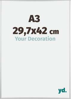 Fotolijst A3 - 29,7x42 cm - Zilver Glanzend - Aluminium - Austin - 29.7x42 cm