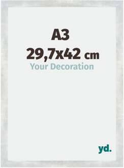 Fotolijst A3 - 29,7x42 cm - Zilver Glanzend Vintage - MDF - Mura - 29.7x42 cm
