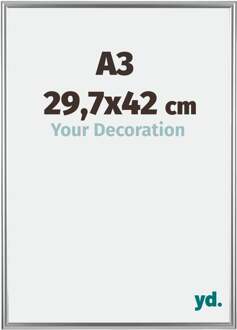 Fotolijst A3 - 29,7x42 cm - Zilver - Kunststof - Bordeaux - 29.7x42 cm