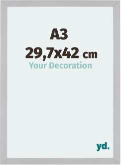 Fotolijst A3 - 29,7x42 cm - Zilver Mat - MDF - Mura - 29.7x42 cm