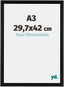 Fotolijst A3 - 29,7x42 cm - Zwart Geborsteld - Aluminium - Tucson - 29.7x42 cm