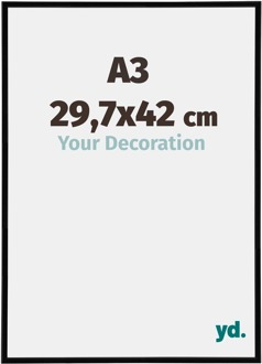 Fotolijst A3 - 29,7x42 cm - Zwart Hoogglans - Kunststof - Annecy - 29.7x42 cm