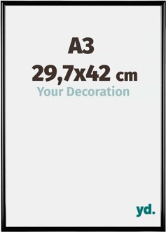 Fotolijst A3 - 29,7x42 cm - Zwart Hoogglans - Kunststof - Bordeaux - 29.7x42 cm