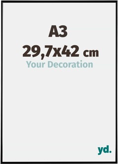 Fotolijst A3 - 29,7x42 cm - Zwart Hoogglans - Kunststof - Evry - 29.7x42 cm