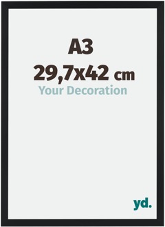 Fotolijst A3 - 29,7x42 cm - Zwart Mat - MDF - Catania - 29.7x42 cm