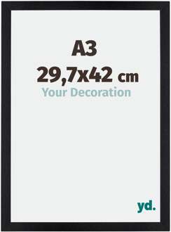 Fotolijst A3 - 29,7x42 cm - Zwart Mat - MDF - Mura - 29.7x42 cm