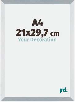 Fotolijst A4 - 21x29,7 cm - Aluminium - Geborsteld - MDF - Mura Aluminium Geborsteld - 21x29.7 cm