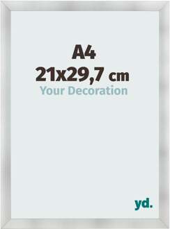 Fotolijst A4 - 21x29,7 cm - Aluminium Geborsteld - MDF - Pisa - 21x29.7 cm