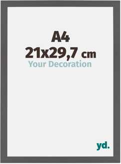 Fotolijst A4 - 21x29,7 cm - Antraciet - MDF - Mura - 21x29.7 cm