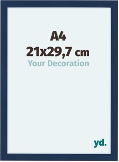 Fotolijst A4 - 21x29,7 cm - Donkerblauw Geveegd - MDF - Como - 21x29.7 cm