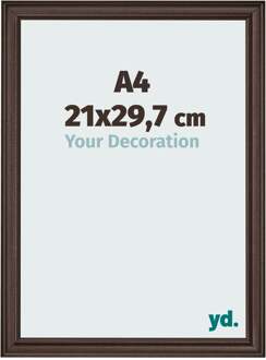 Fotolijst A4 - 21x29,7 cm - Eiken Donker - MDF - Lazio - 21x29.7 cm