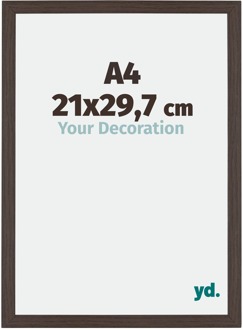 Fotolijst A4 - 21x29,7 cm - Eiken Donker - MDF - Mura - 21x29.7 cm