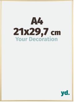 Fotolijst A4 - 21x29,7 cm - Goud Glans - Aluminium - Austin - 21x29.7 cm