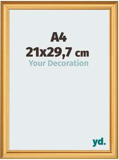 Fotolijst A4 - 21x29,7 cm - Goud Mat - MDF - Lazio - 21x29.7 cm