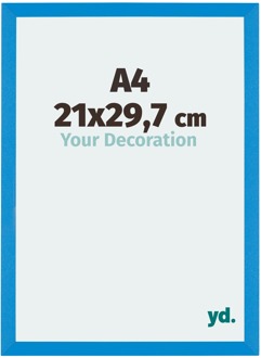 Fotolijst A4 - 21x29,7 cm - Helder Blauw - MDF - Mura - 21x29.7 cm