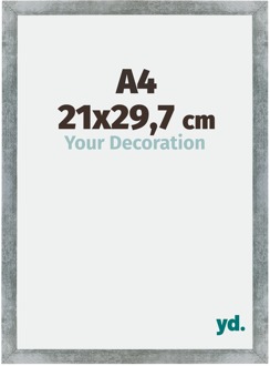 Fotolijst A4 - 21x29,7 cm - IJzer Geveegd - MDF - Mura - 21x29.7 cm