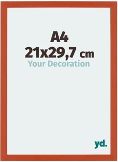 Fotolijst A4 - 21x29,7 cm - Oranje - MDF - Mura - 21x29.7 cm