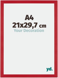 Fotolijst A4 - 21x29,7 cm - Rood - MDF - Mura - 21x29.7 cm