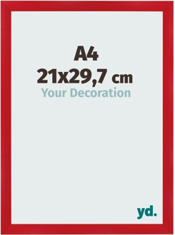 Fotolijst A4 - 21x29,7 cm - Rood - MDF - Pisa - 21x29.7 cm