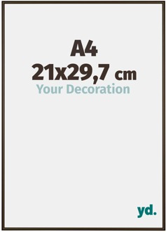 Fotolijst A4 - 21x29,7 cm - Walnoot Structuur - Aluminium - New York - 21x29.7 cm