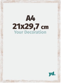 Fotolijst A4 - 21x29,7 cm - White Wash - MDF - Catania - 21x29.7 cm