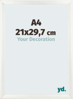 Fotolijst A4 - 21x29,7 cm - Wit Geveegd - MDF - Pisa - 21x29.7 cm