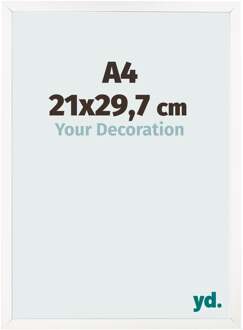 Fotolijst A4 - 21x29,7 cm - Wit Hoogglans - MDF - Bologna - 21x29.7 cm